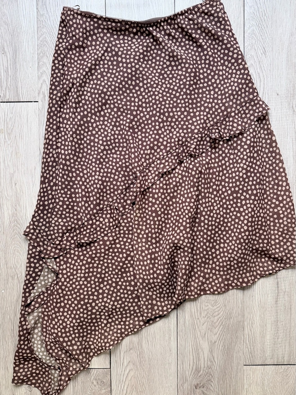 Zara asymmetrical midi polka dot skirt s